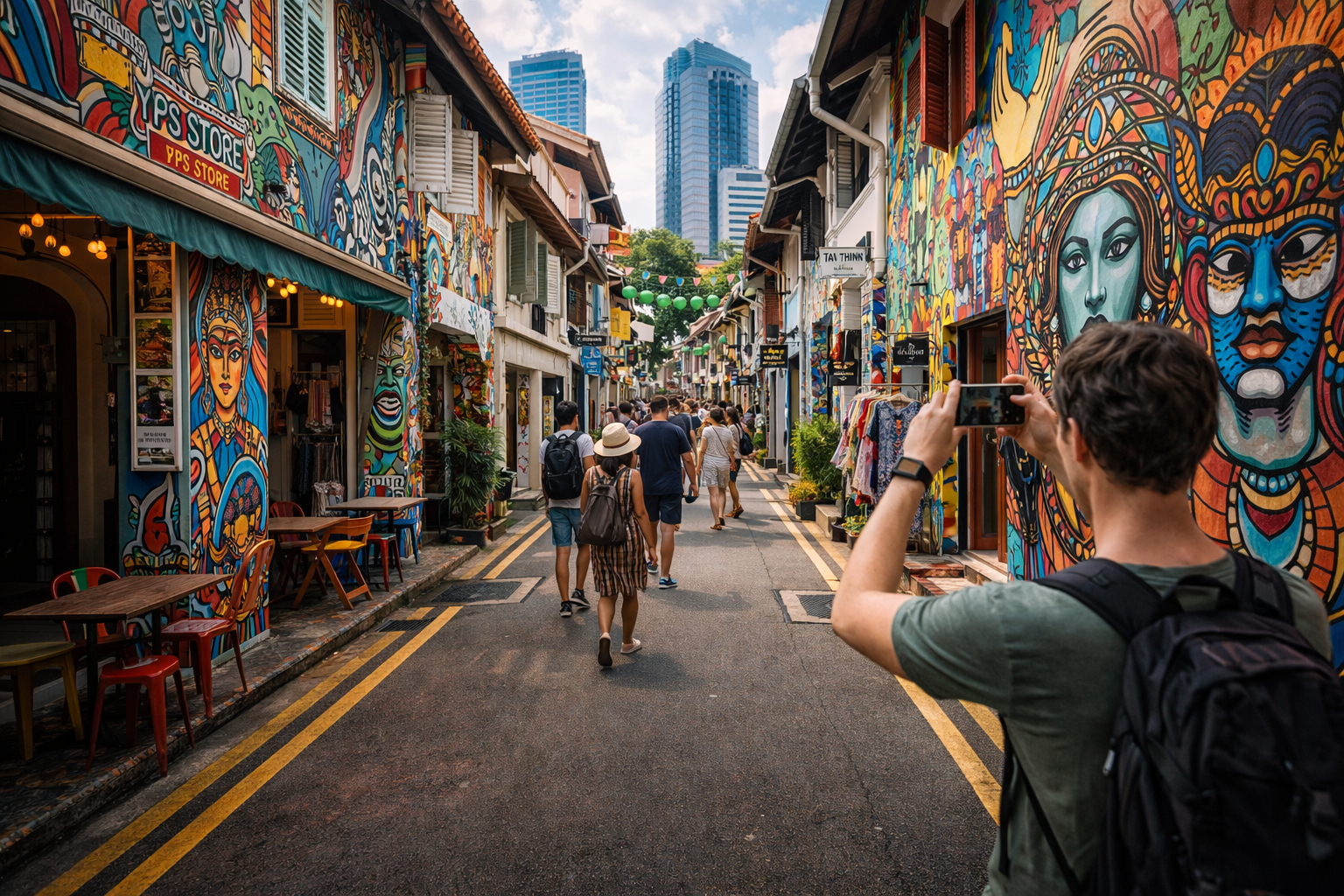Colorful graffiti on Haji Lane.