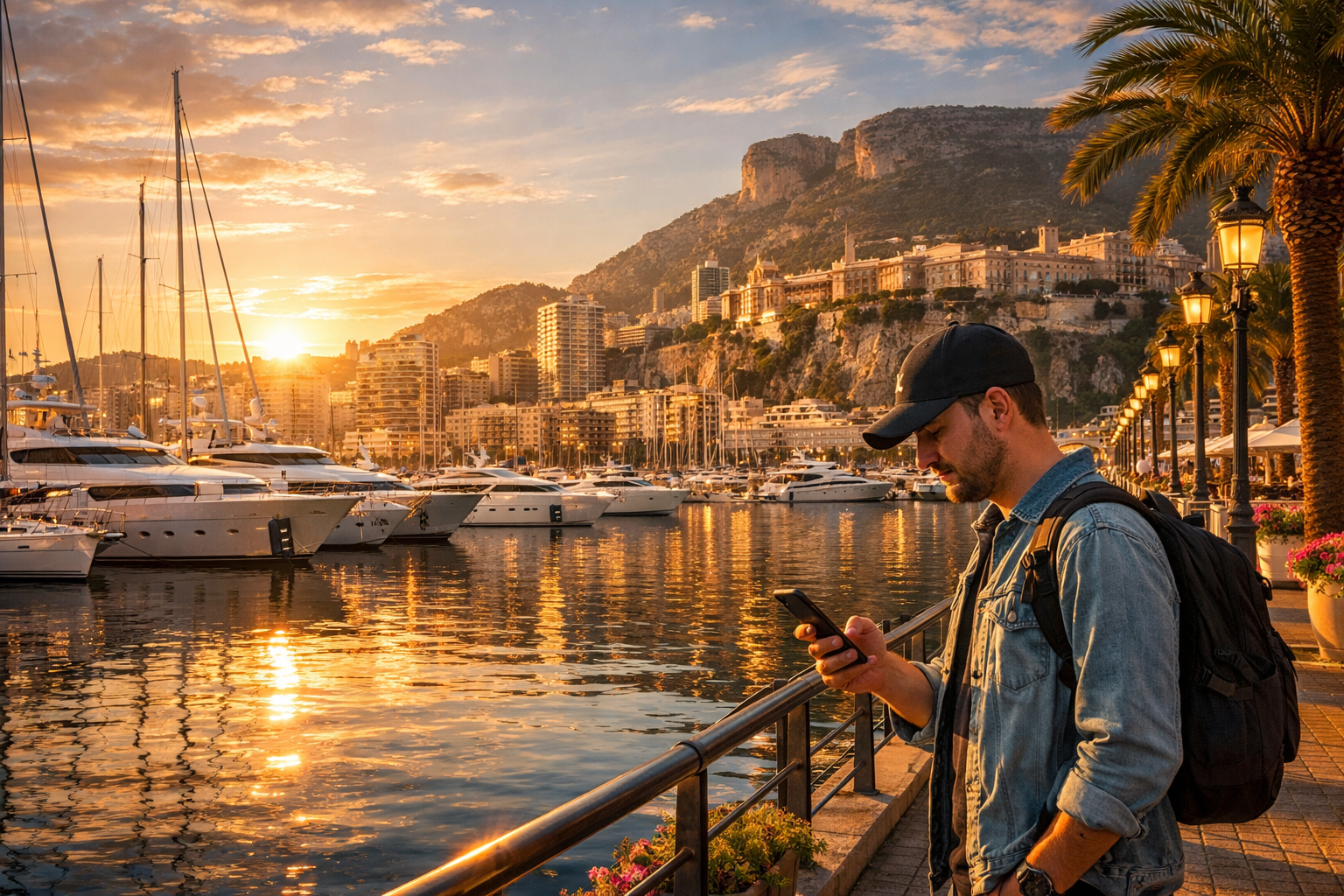 Monte Carlo Casino and the palm-lined square
