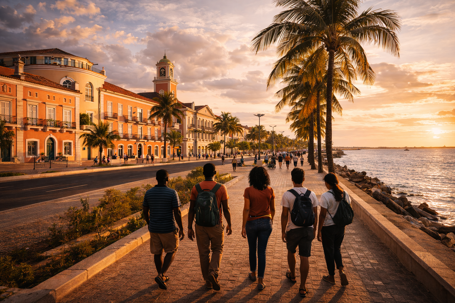Ilha de Luanda peninsula with colonial buildings