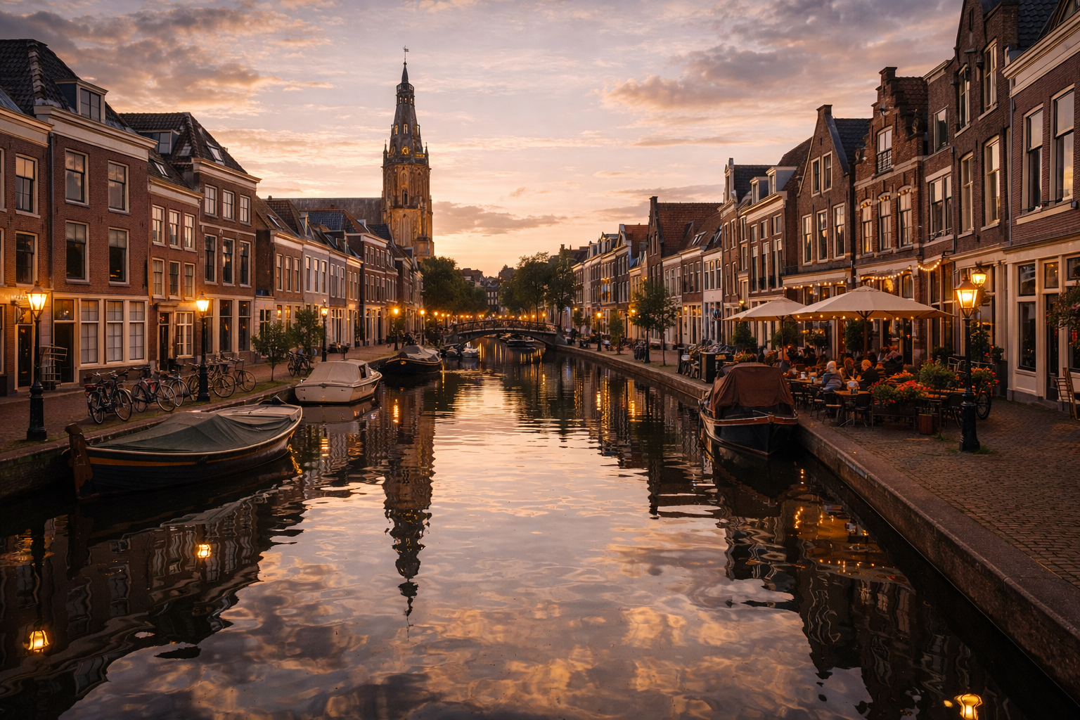 Leiden’s canals and historic buildings