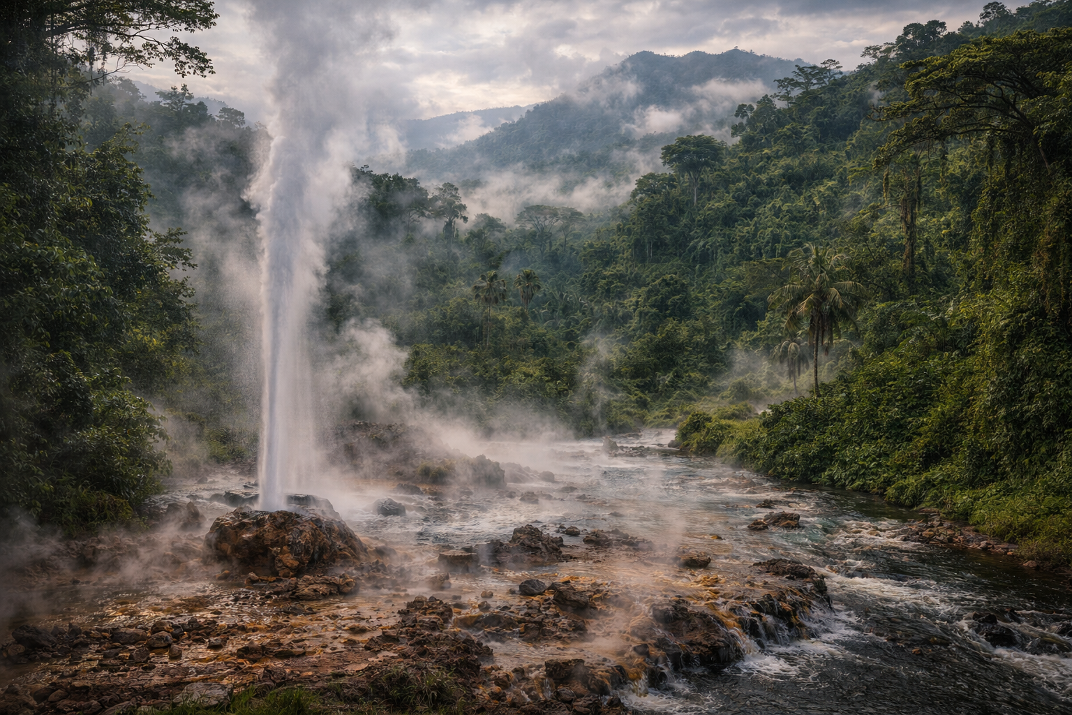 Semliki di Uganda dengan kehijauan tropika yang tebal, mata air panas dan suasana alam liar terpencil