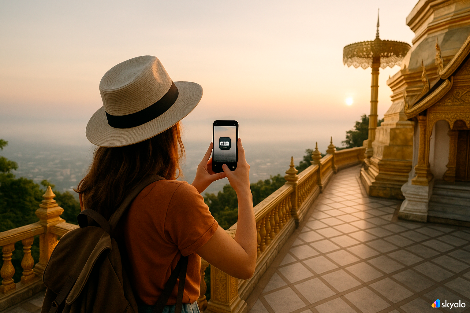 A snapshot from Doi Suthep — temple routes saved and synced via eSIM