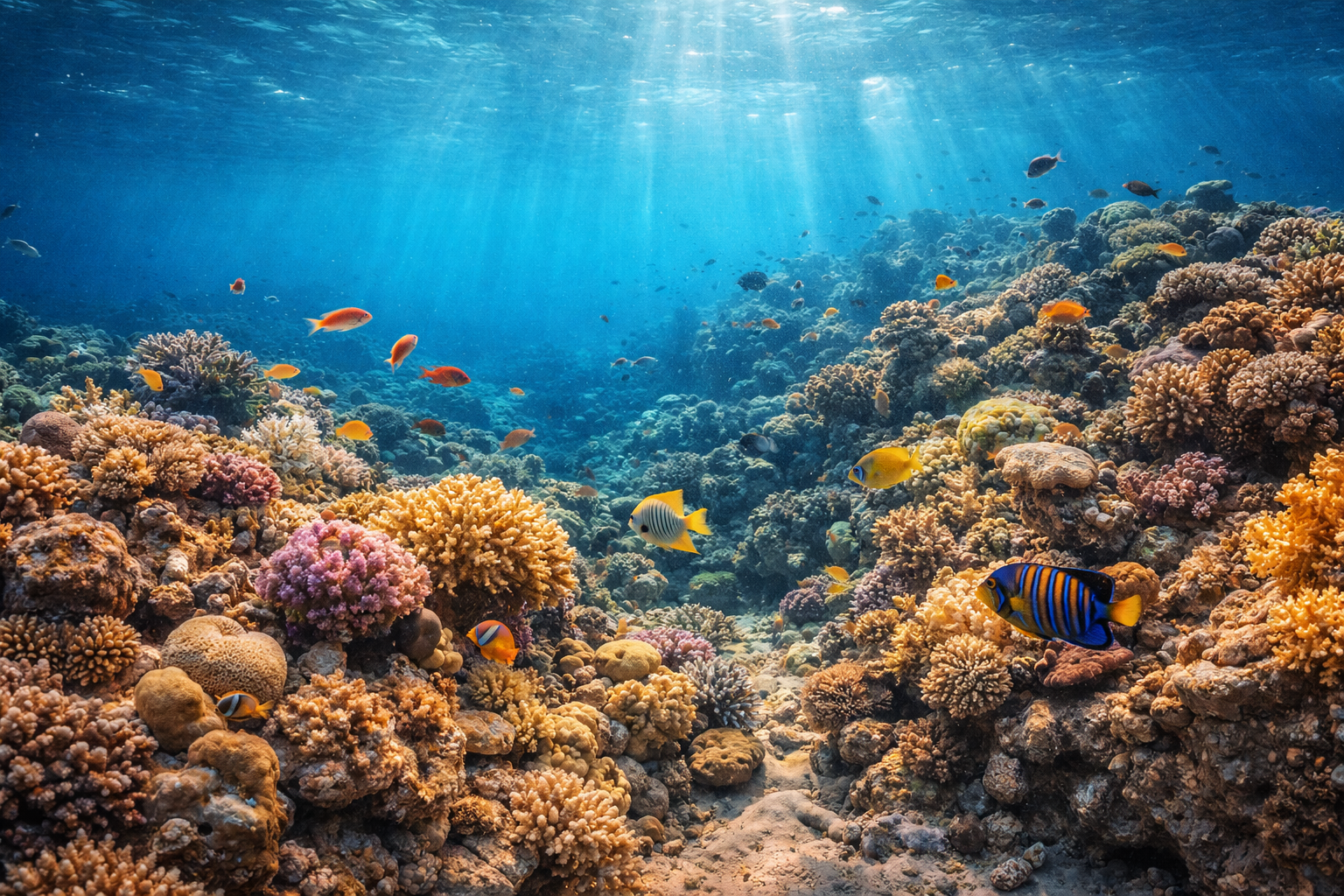 שוניות האלמוגים של עקבה בירדן עם מים צלולים של הים האדום, אלמוגים צבעוניים, דגים ססגוניים ונוף תת-ימי עשיר - חלק מושלם ממסלול ימי עם חיבור נוח במהלך הטיול