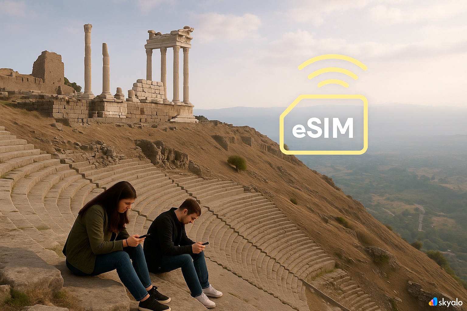 The amphitheater of Pergamon overlooking the valley