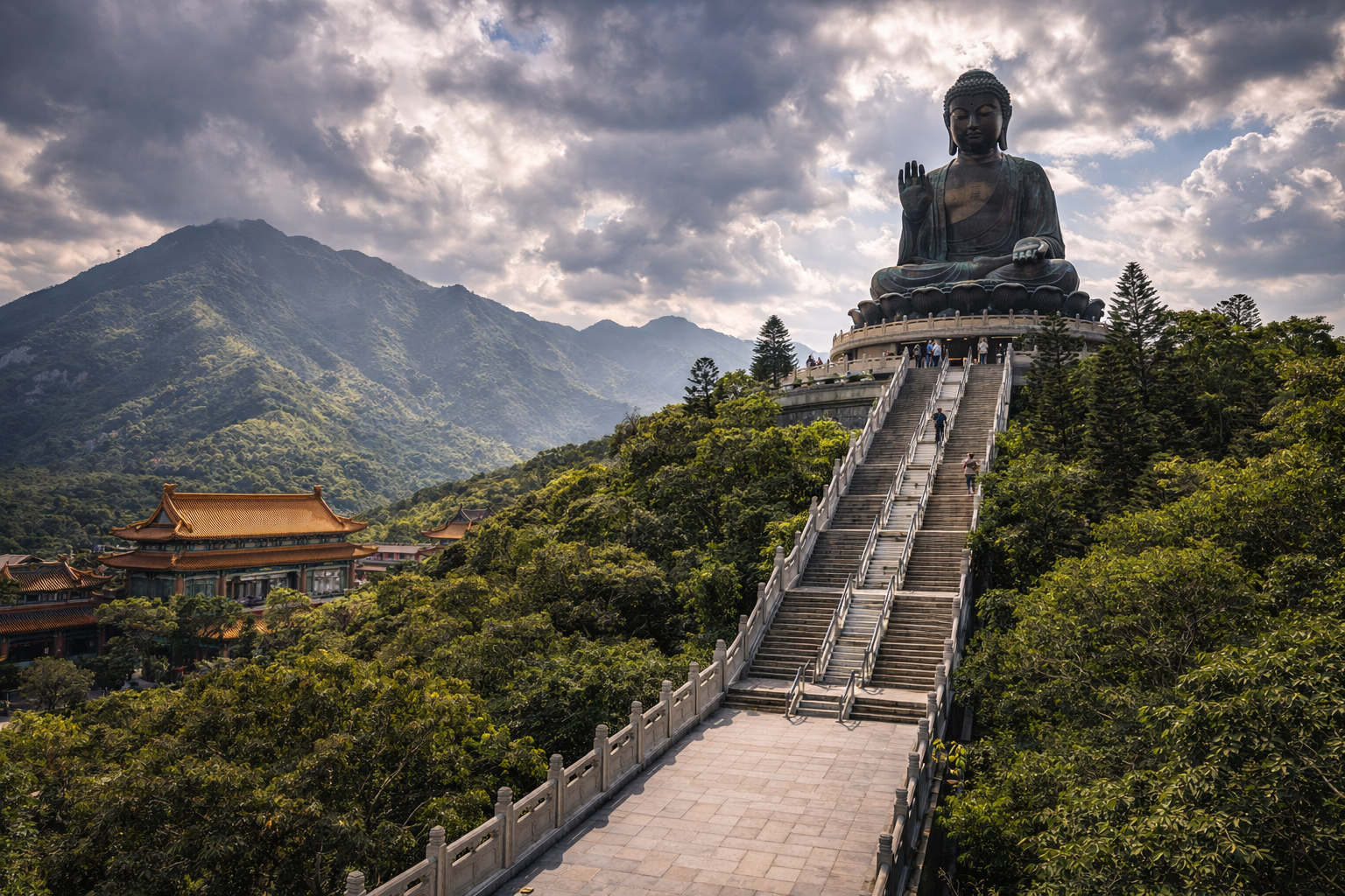 The Tian Tan Buddha statue on Lantau Island.