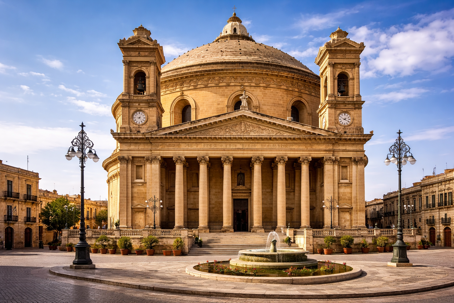 Katedral Mosta dengan kubah besar di Malta