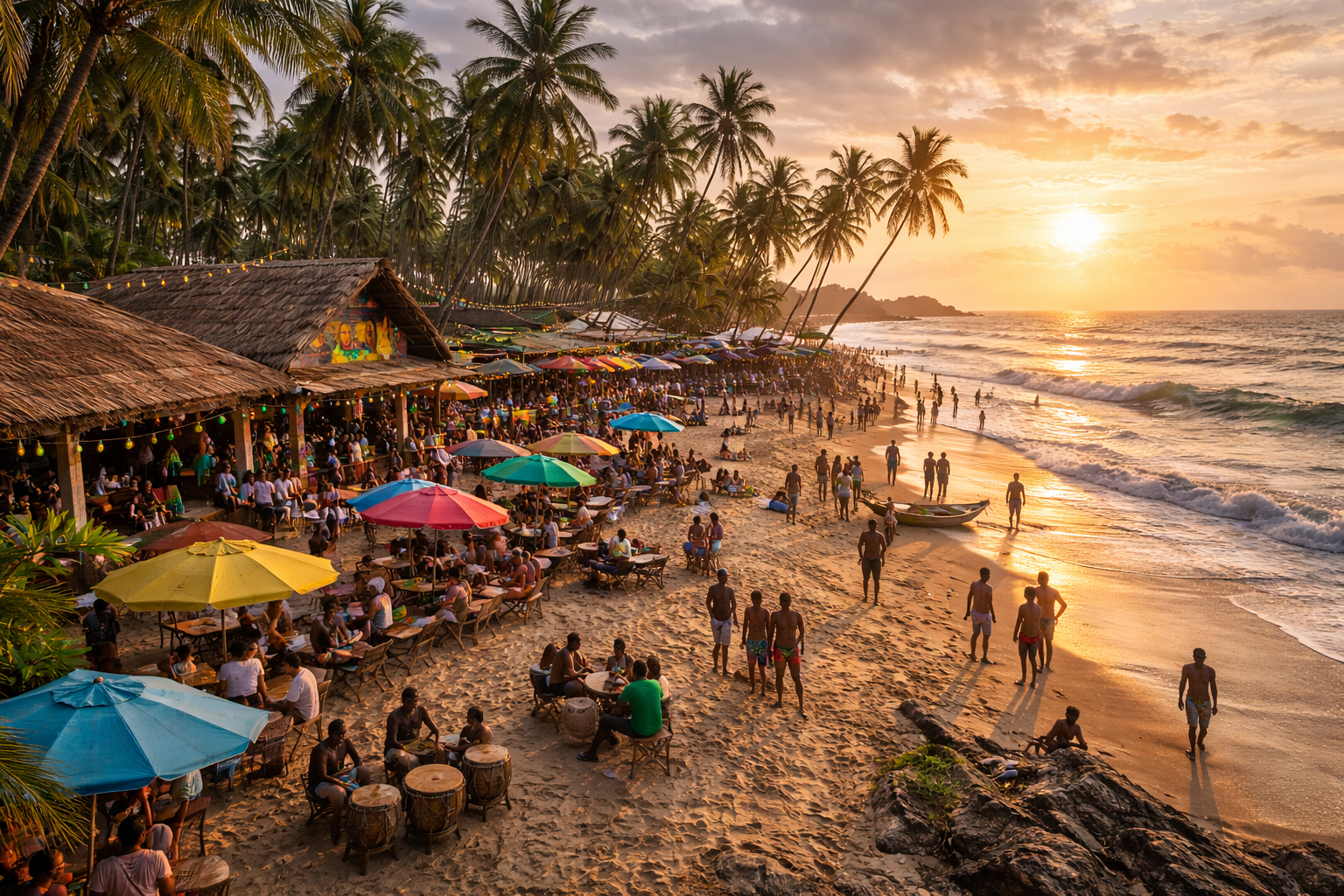 Kokrobite Beach and the ocean