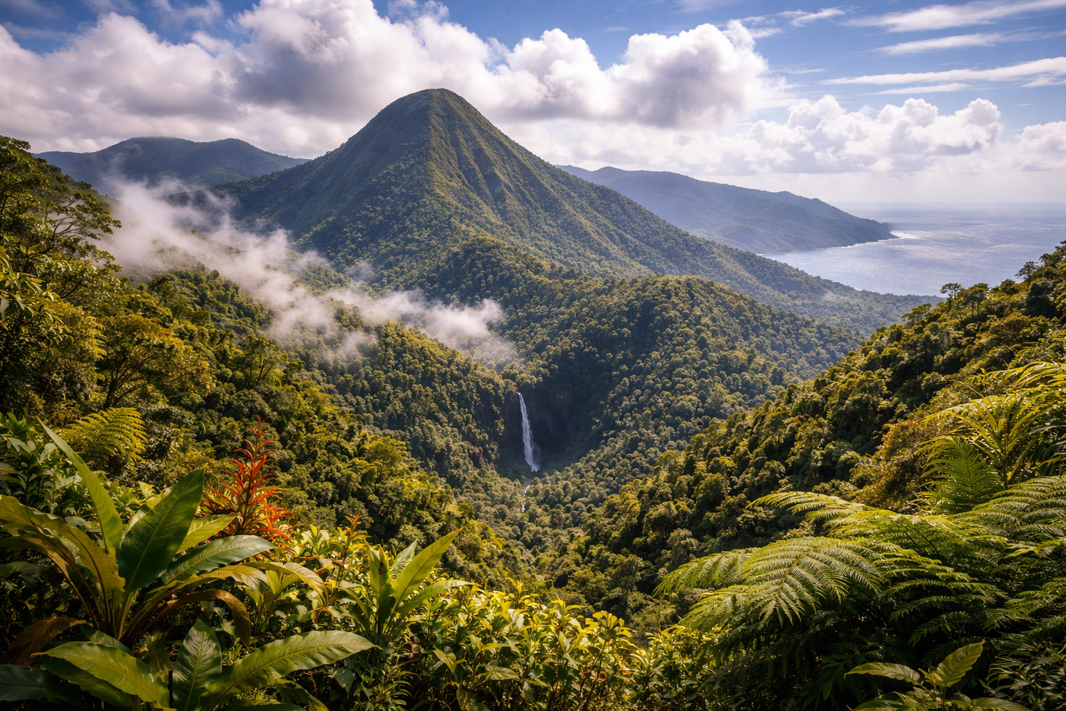 Górski krajobraz Morne Anglais