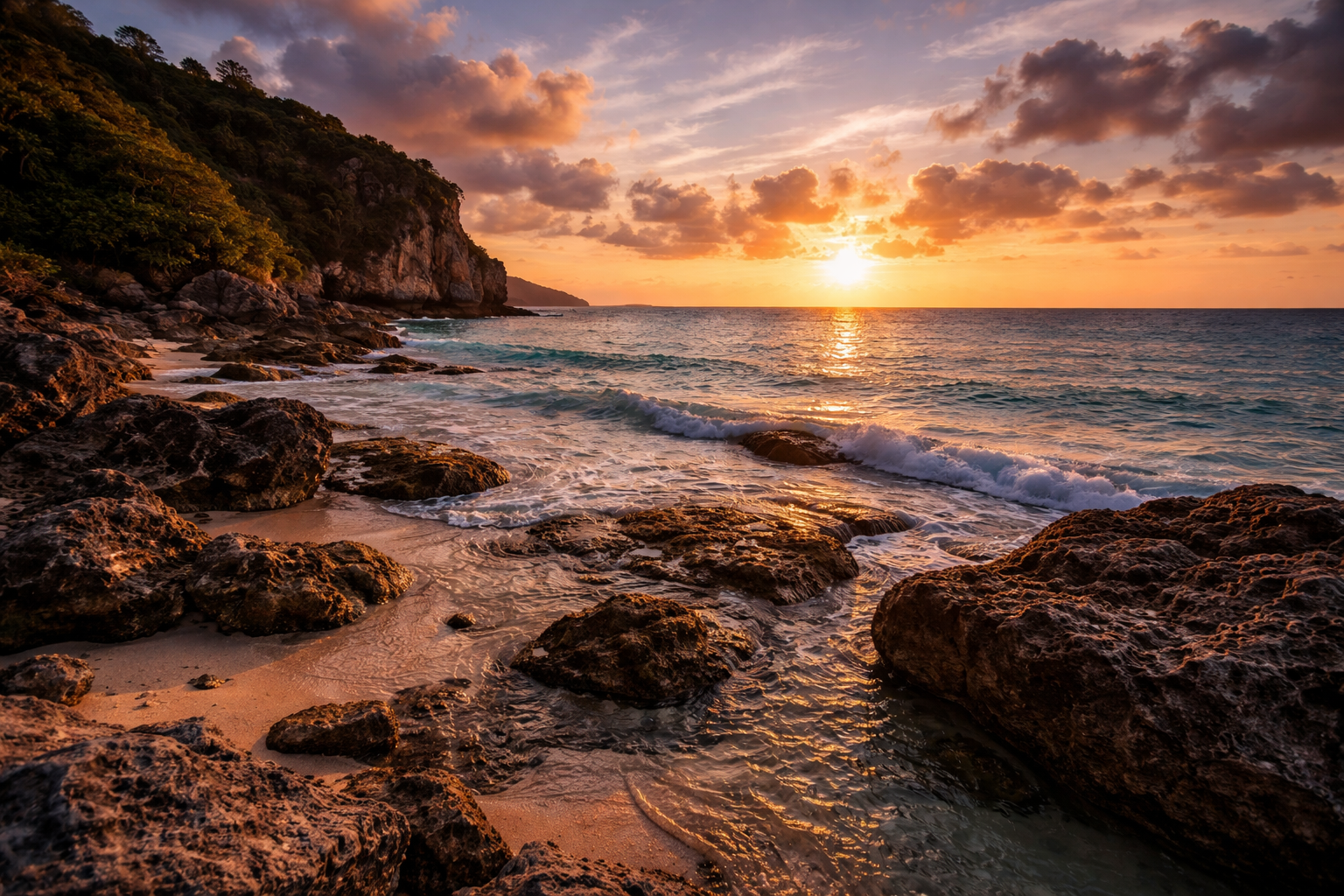 Gun Beach with a rocky shore and the ocean