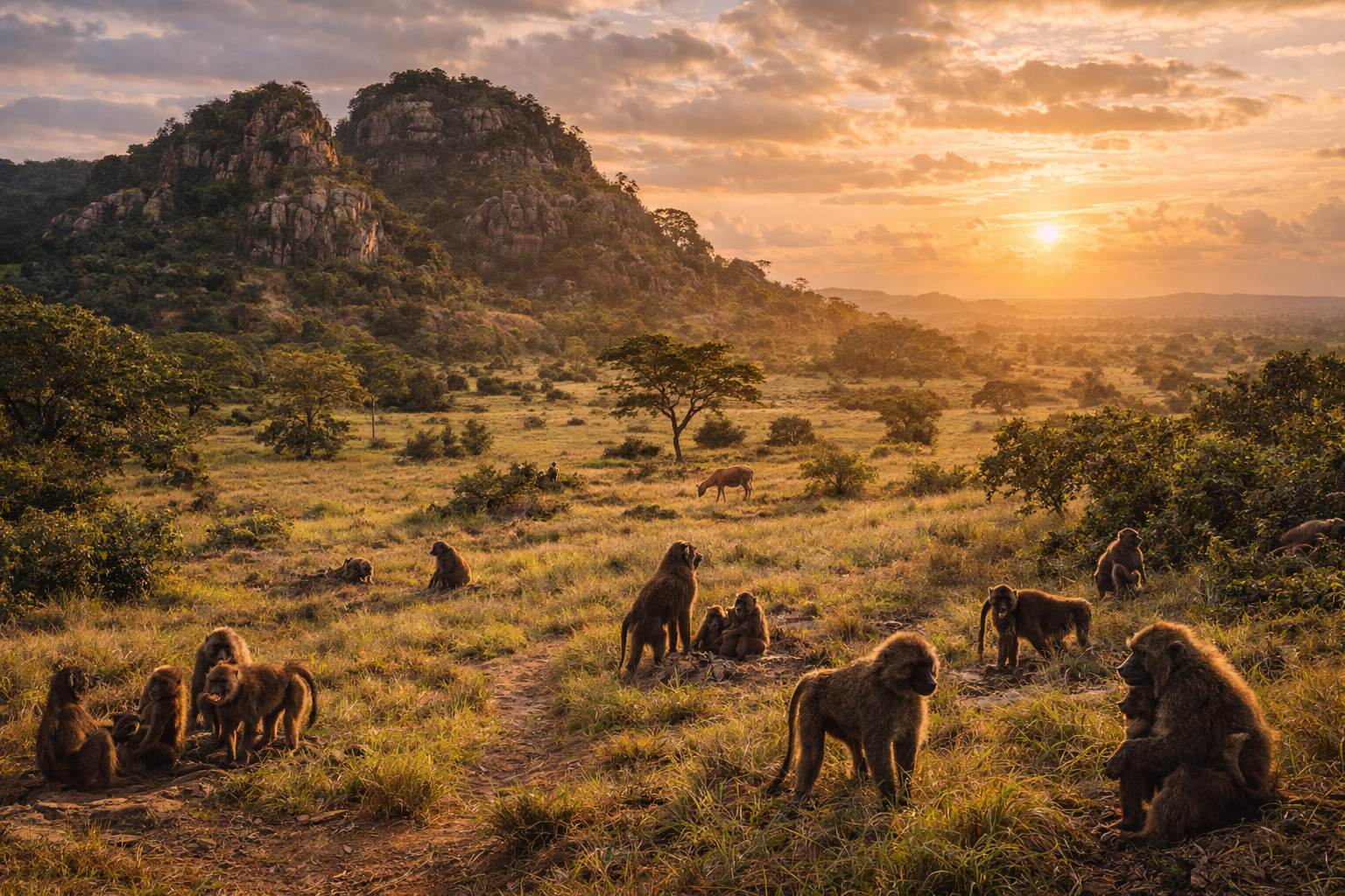Savanna and the rocks of Shai Hills