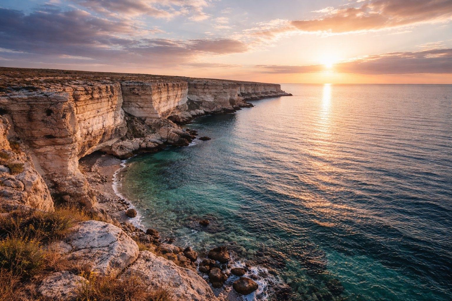 ساحل بحر قزوين في كازاخستان