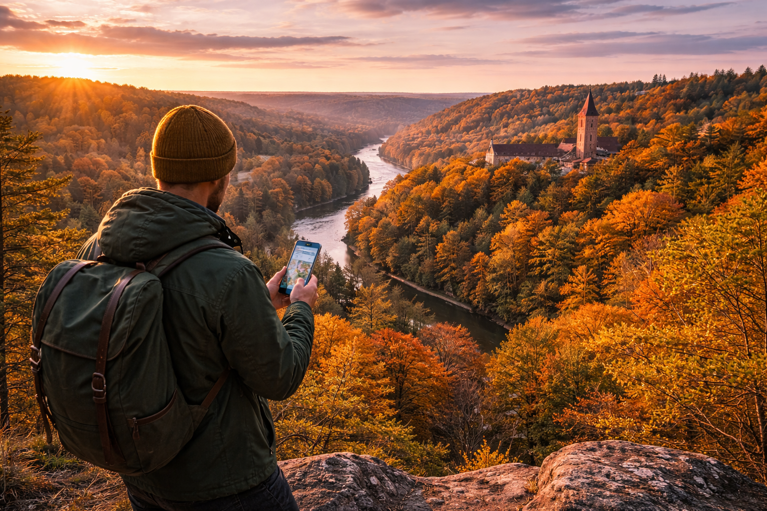 Sigulda Castle and the Gauja Valley with a traveler using an eSIM