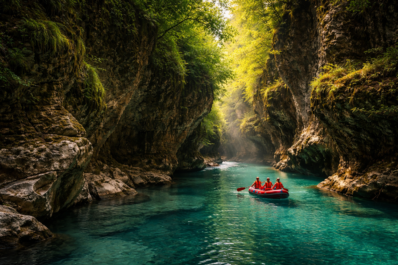 Cañón de Martvili con agua turquesa - atracción natural de Georgia