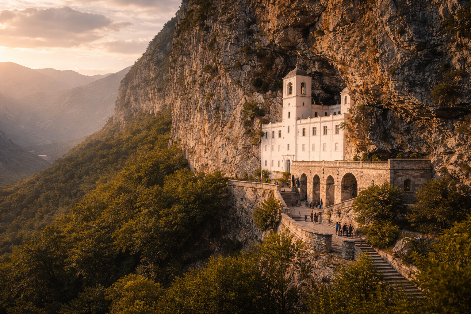 Ostrog Monastery in the cliff