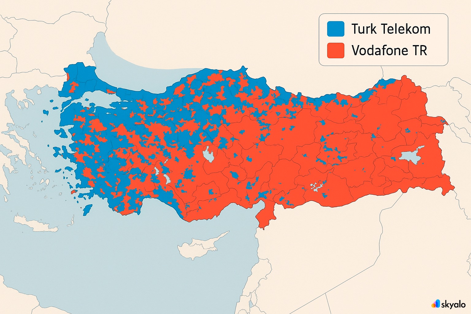 Skyalo ensures you're always connected to the best network available in Turkey