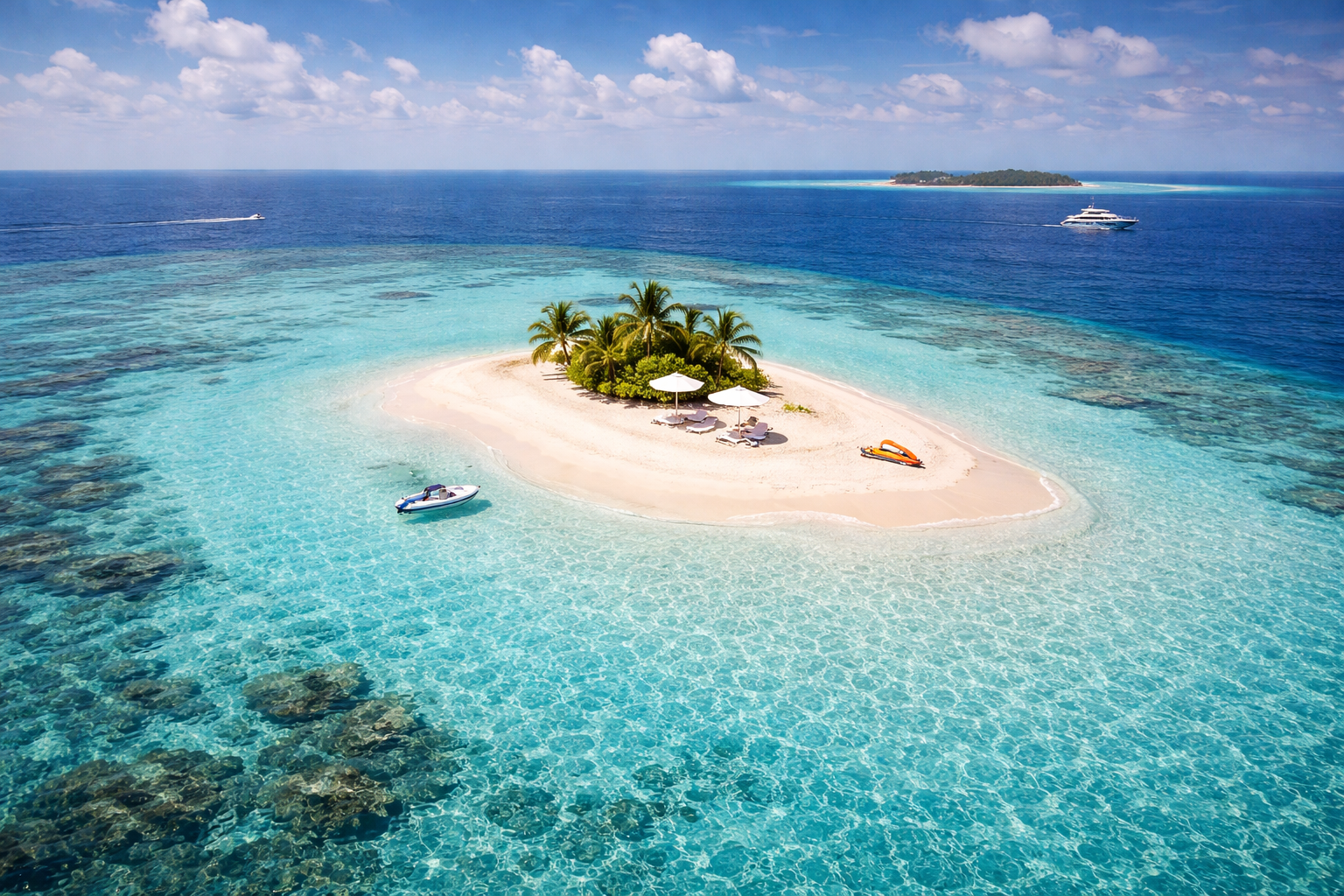 A sandbank in the ocean