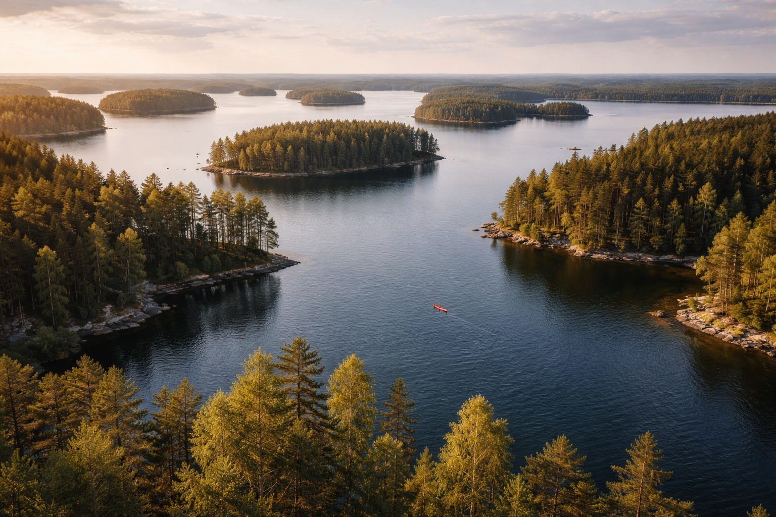 אגם סאימה עם איים