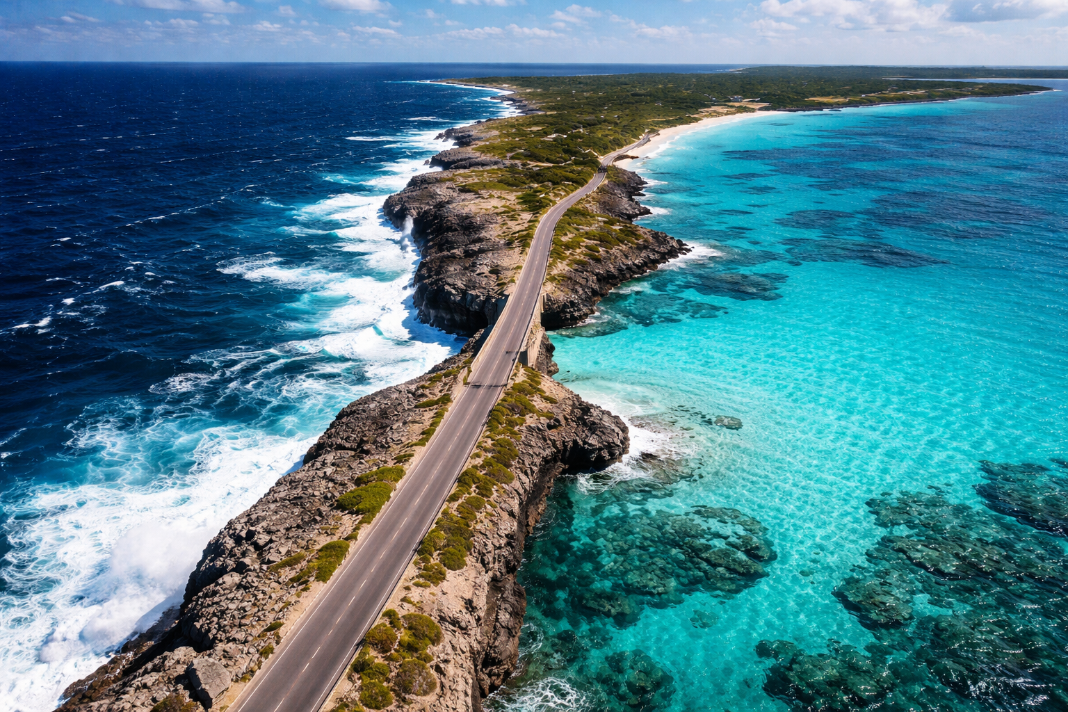 Il Glass Window Bridge sull’isola di Eleuthera alle Bahamas.