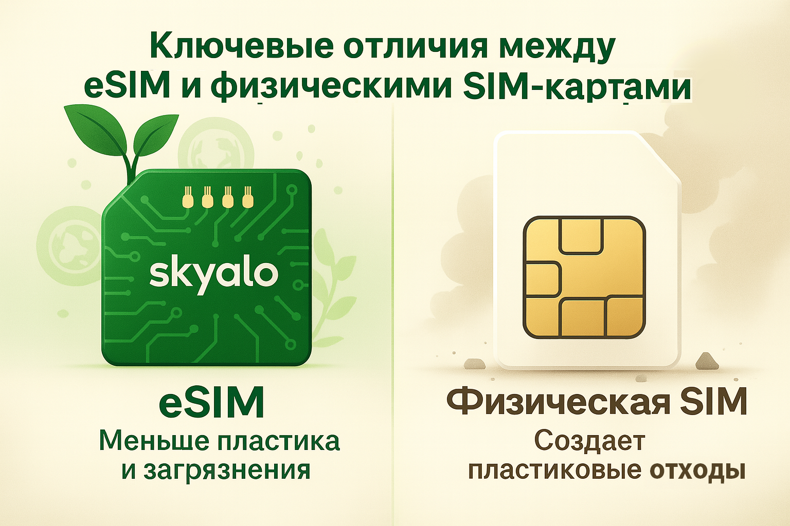 Ключевые отличия между eSIM и физической SIM-картой. 