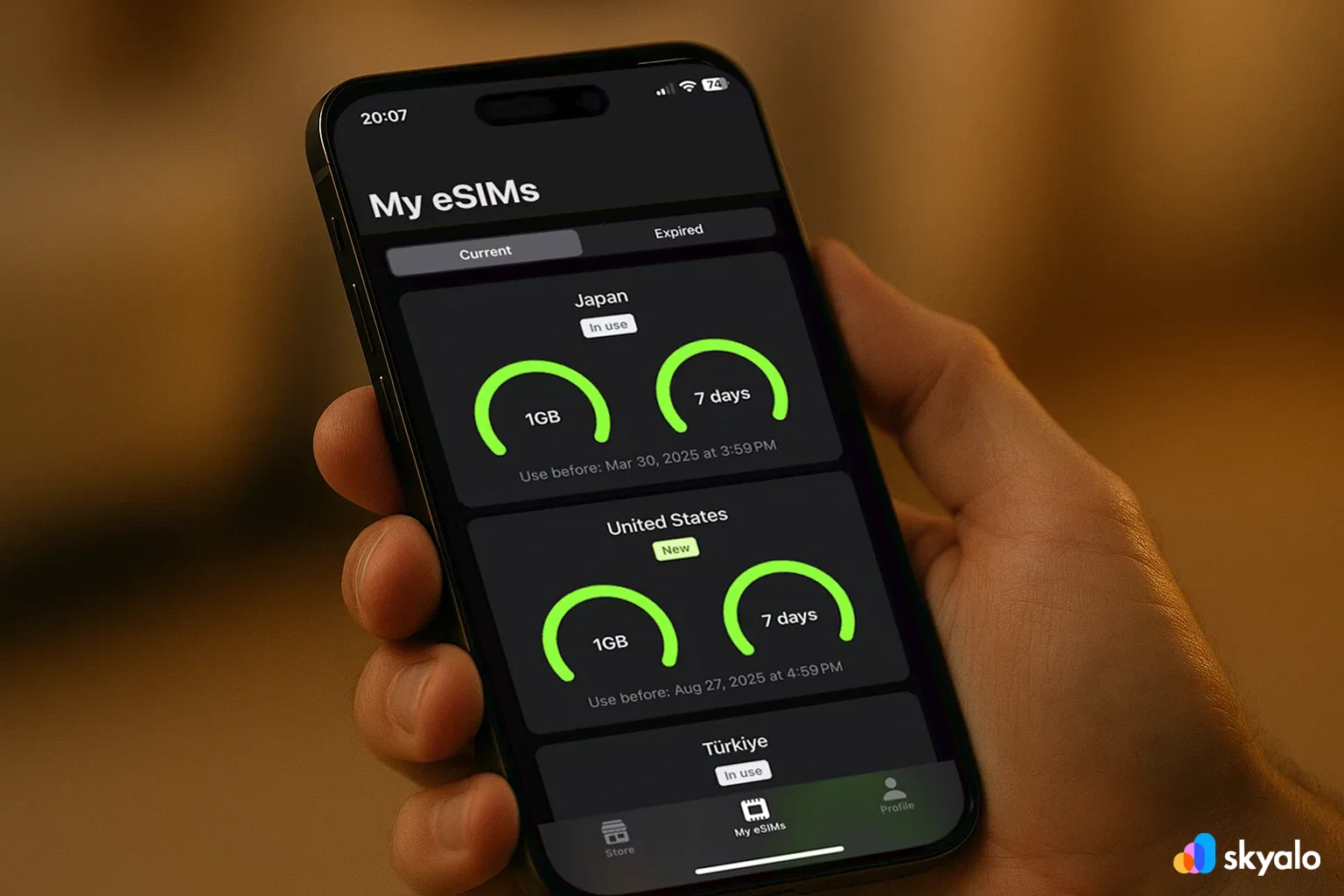 Skyalo uses AI to recommend the best plan for your destination and needs