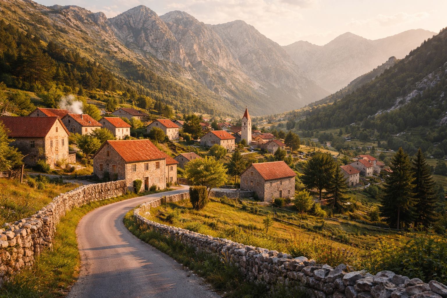 The mountain village of Njeguši