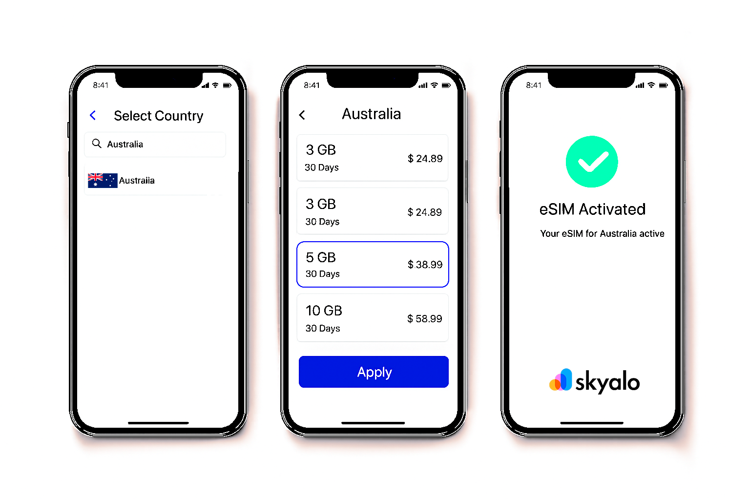 Get online fast in Australia with eSIM activation in just a few taps