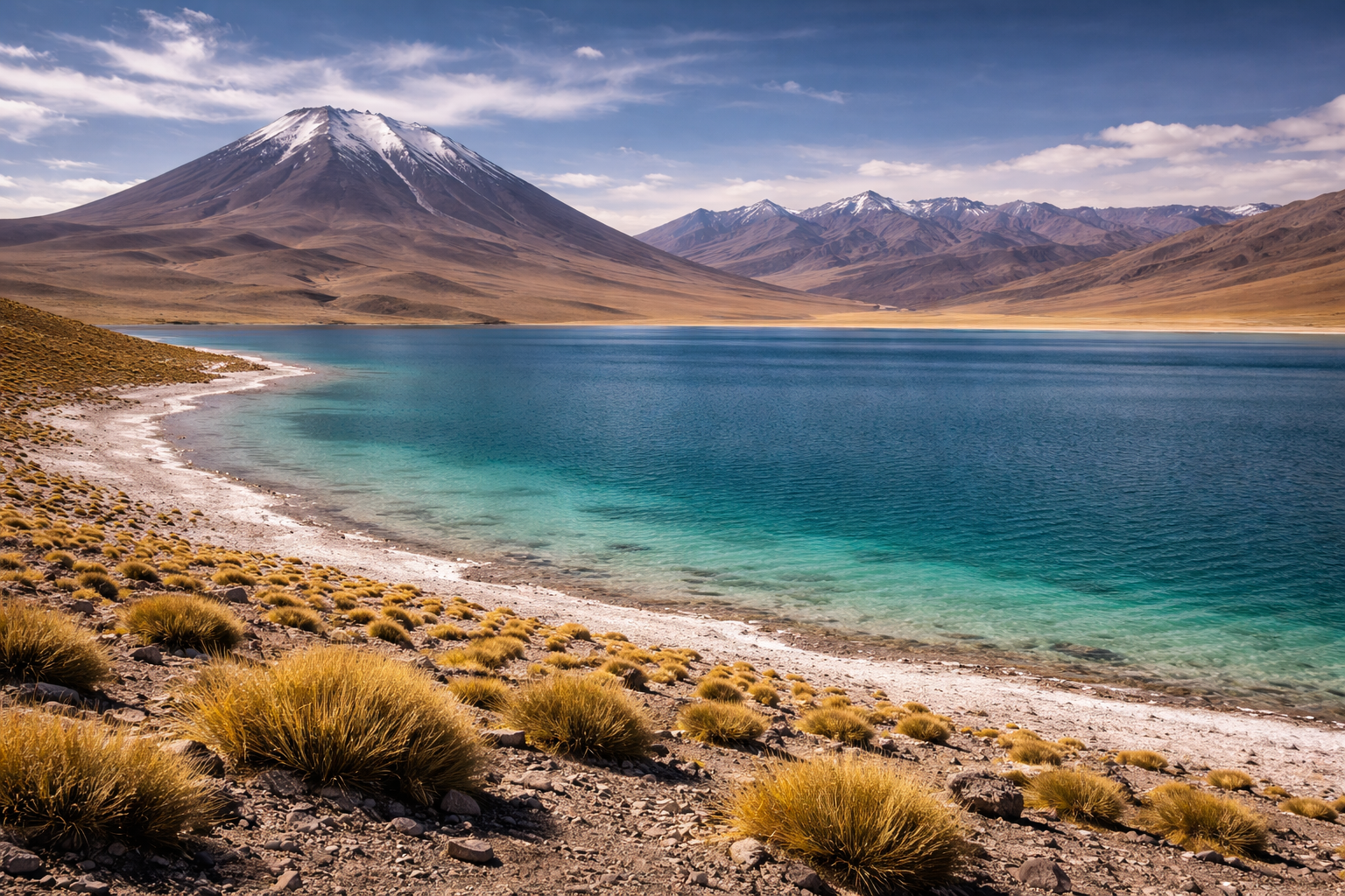 Lago d’alta quota Miscanti nel deserto di Atacama