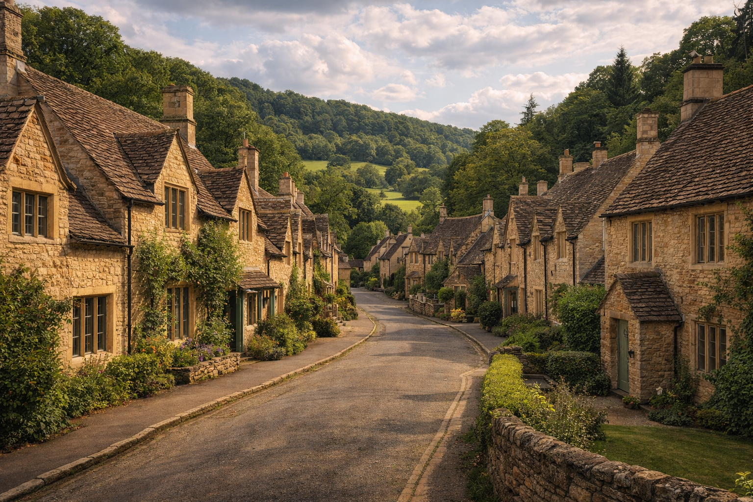 A traditional village in the Cotswolds region