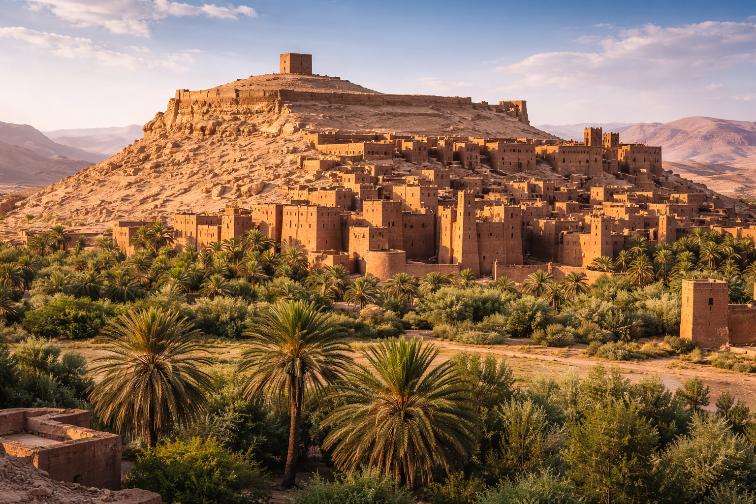 The ancient kasbah of Aït Benhaddou, Morocco.