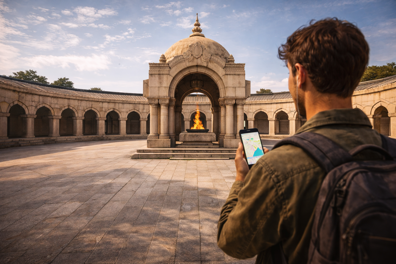 Ateshgah Fire Temple with a central altar
