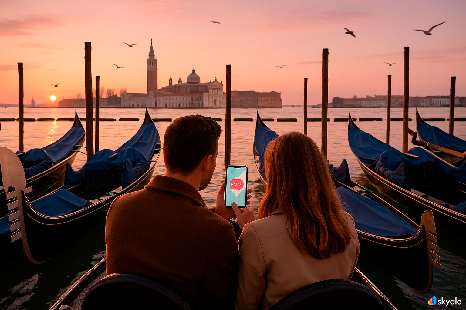Canal map on the phone, gondolas bobbing at St. Mark’s — stay connected with eSIM