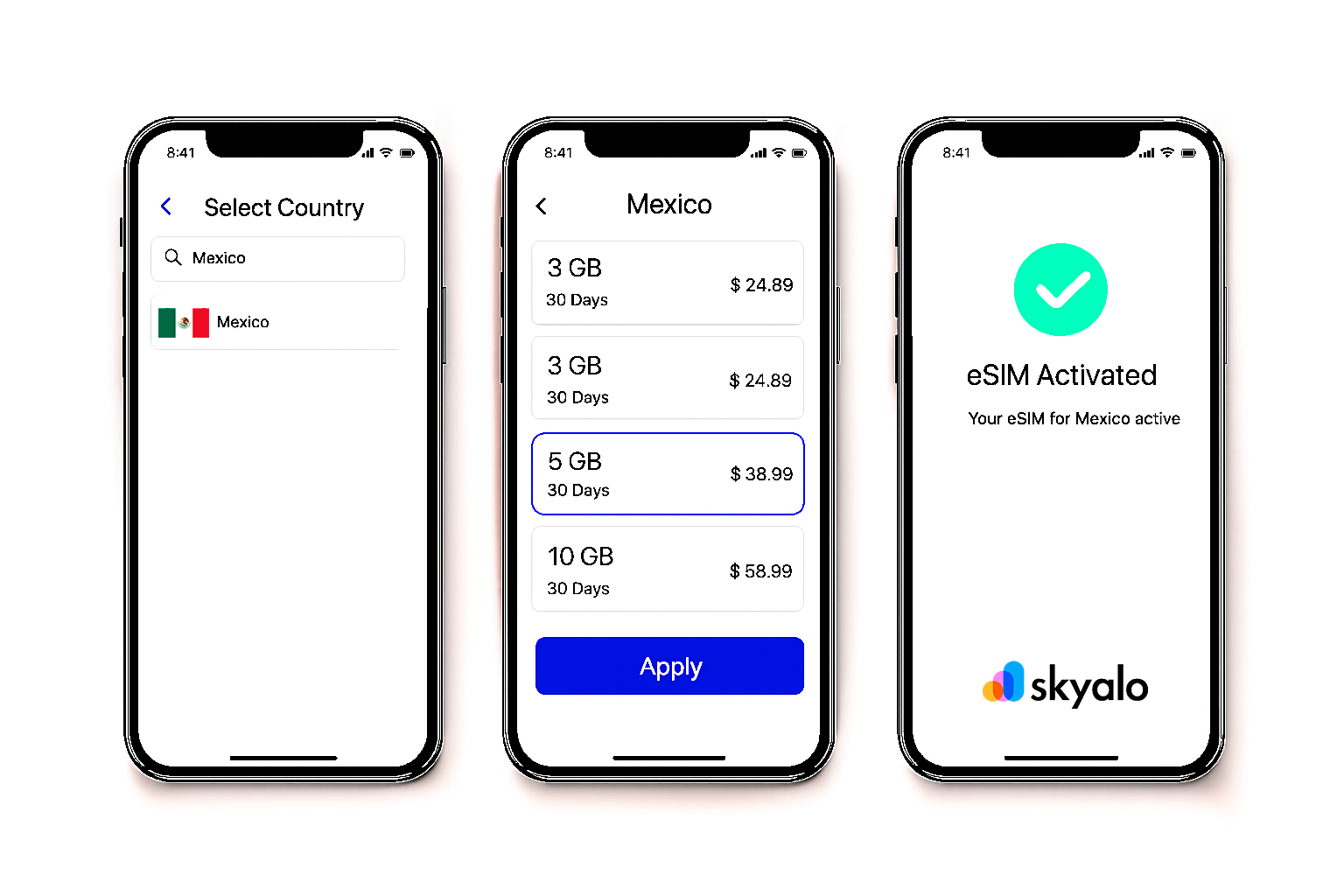 Activate your eSIM for Mexico in minutes using the Skyalo app