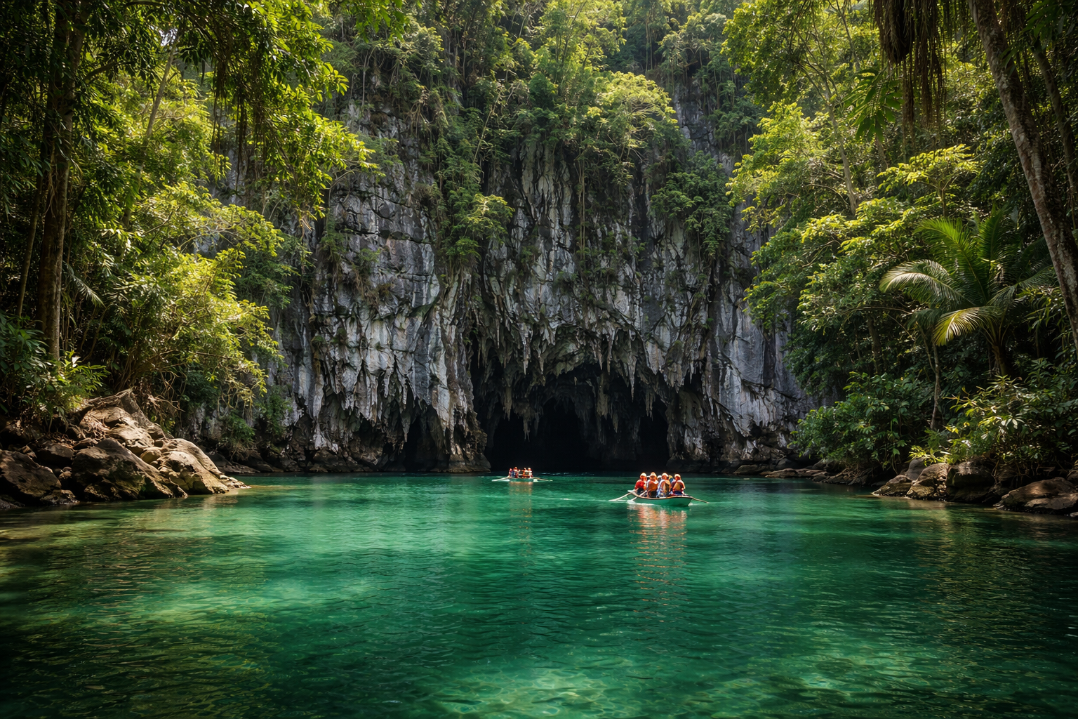 The entrance to the Puerto Princesa Underground River amid the jungles of Palawan Island.