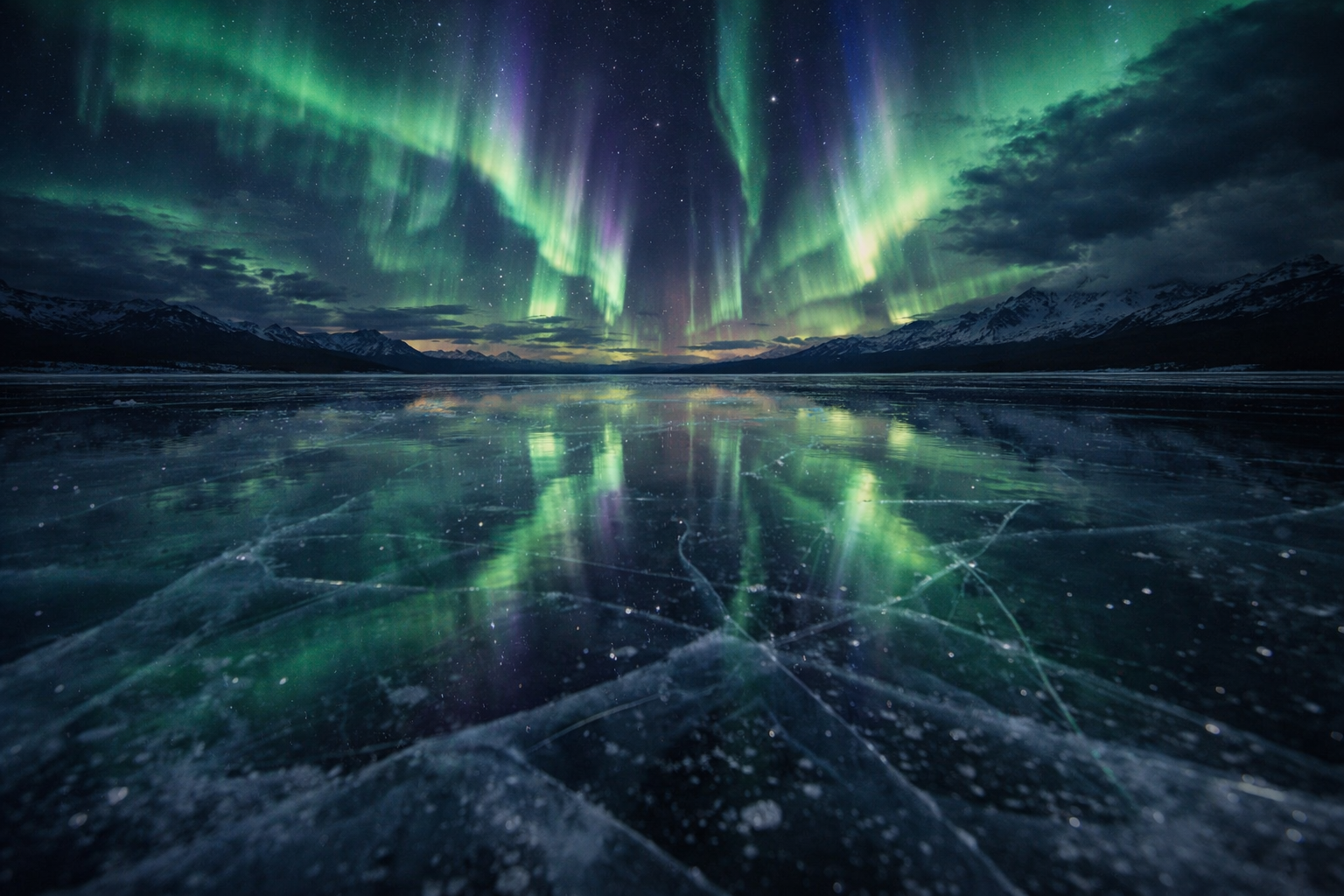 זוהר הצפון מעל היער בלפלנד