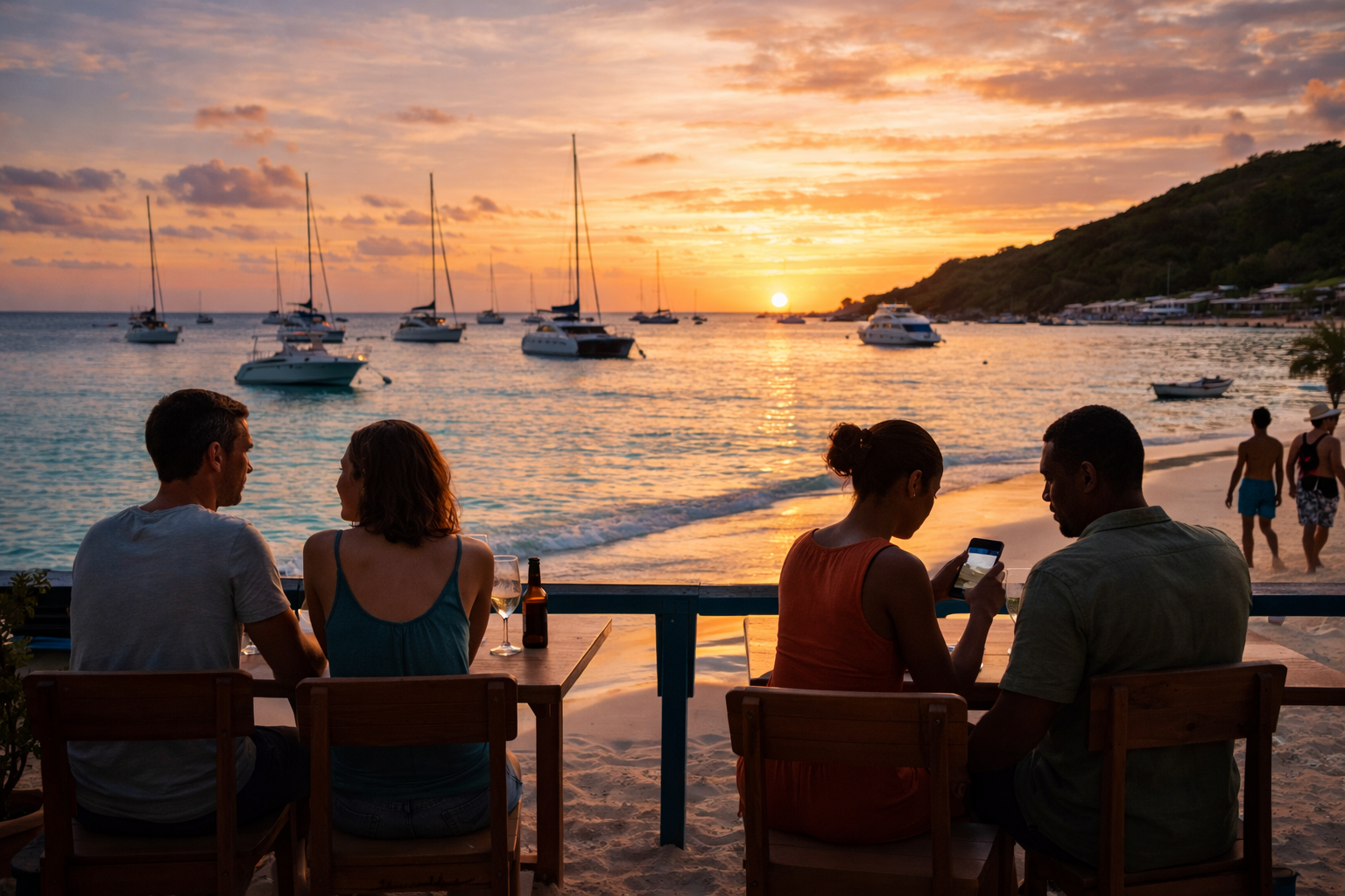 Sandy Ground marina in the evening