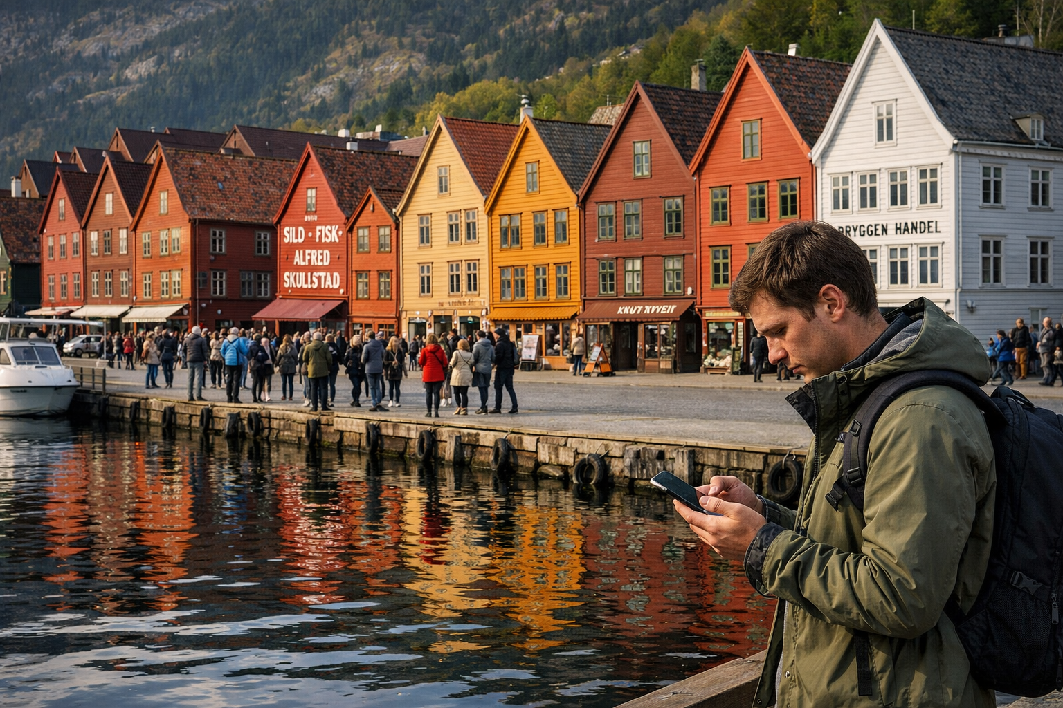 Colorful Bryggen houses in Bergen – Norway’s historic harbor