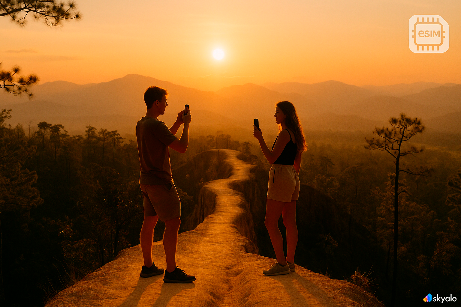 Sunset over Pai Canyon — golden light and calm vibes