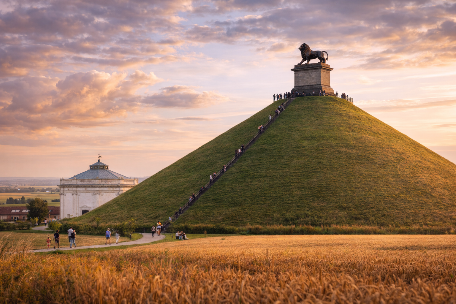 Il Monumento del Leone sul campo di battaglia di Waterloo