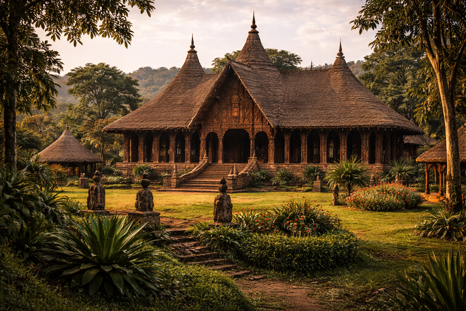 The Banjun palace amid a green landscape