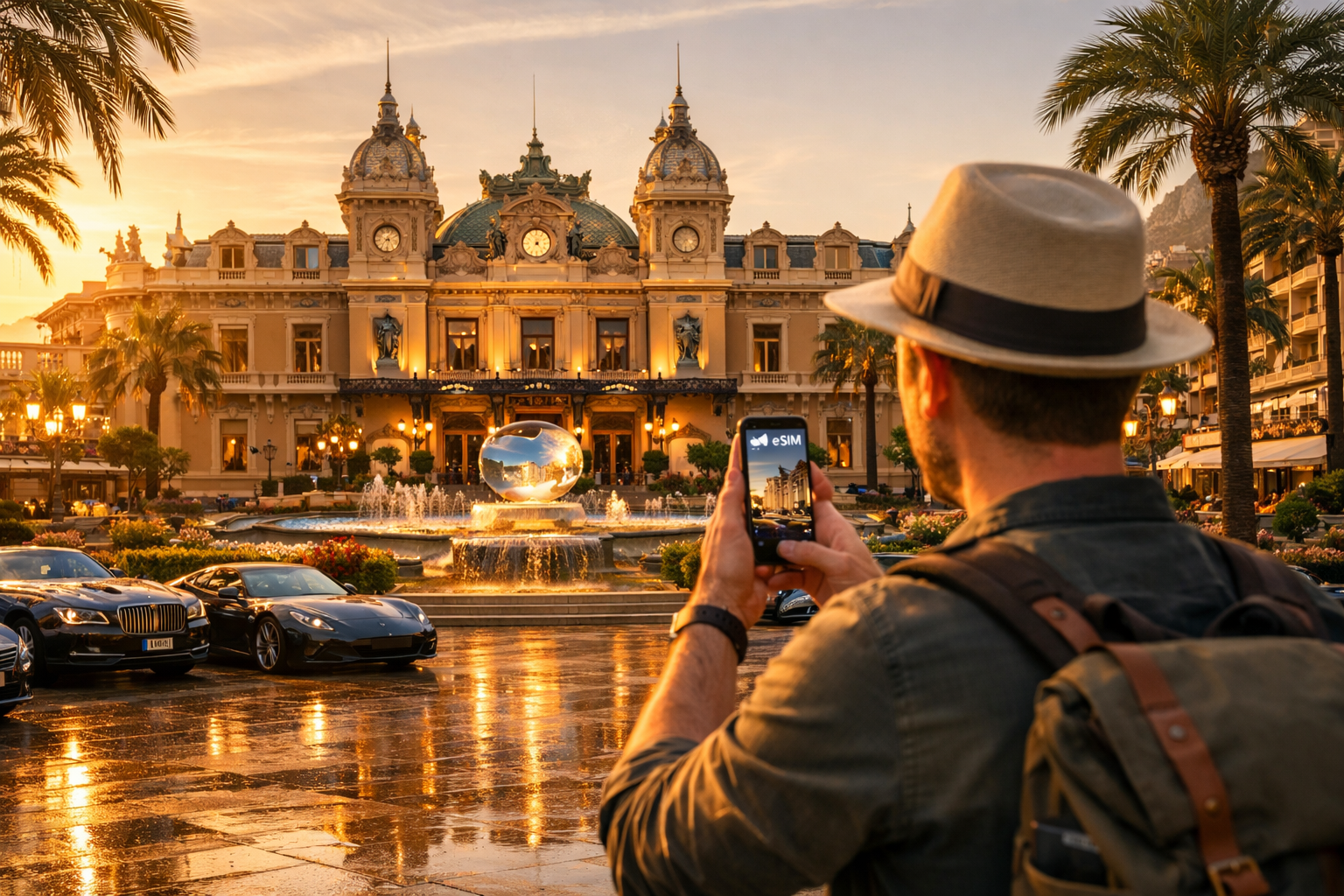 Monaco’s Japanese Garden with a bridge and pond
