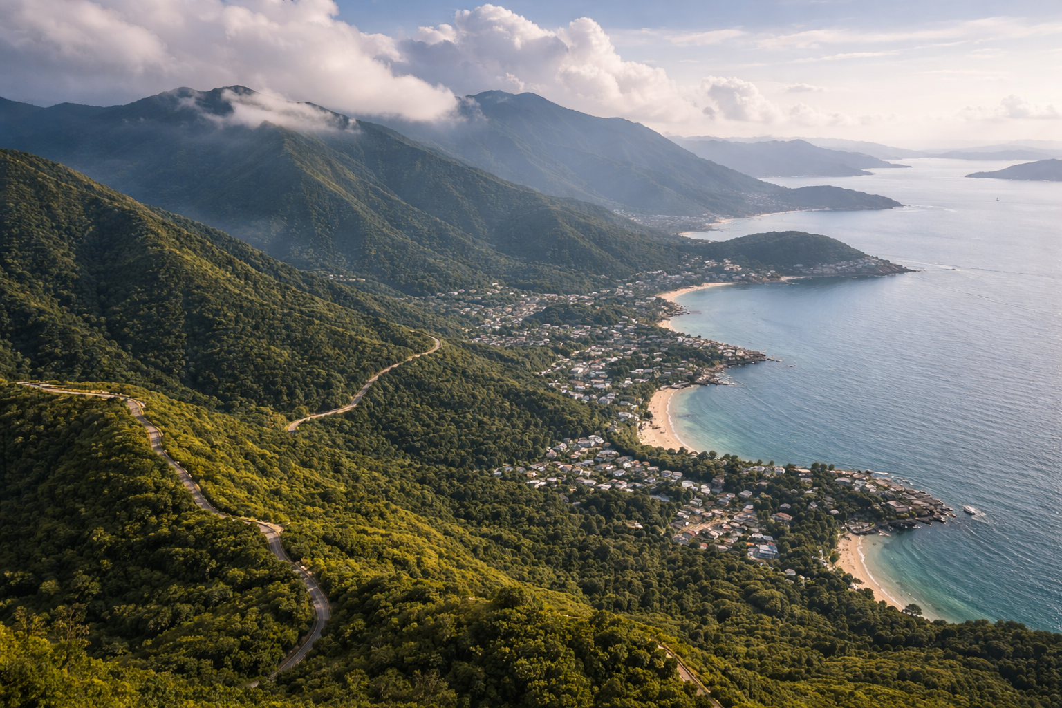 Mountain landscapes of Lantau Island in Hong Kong.