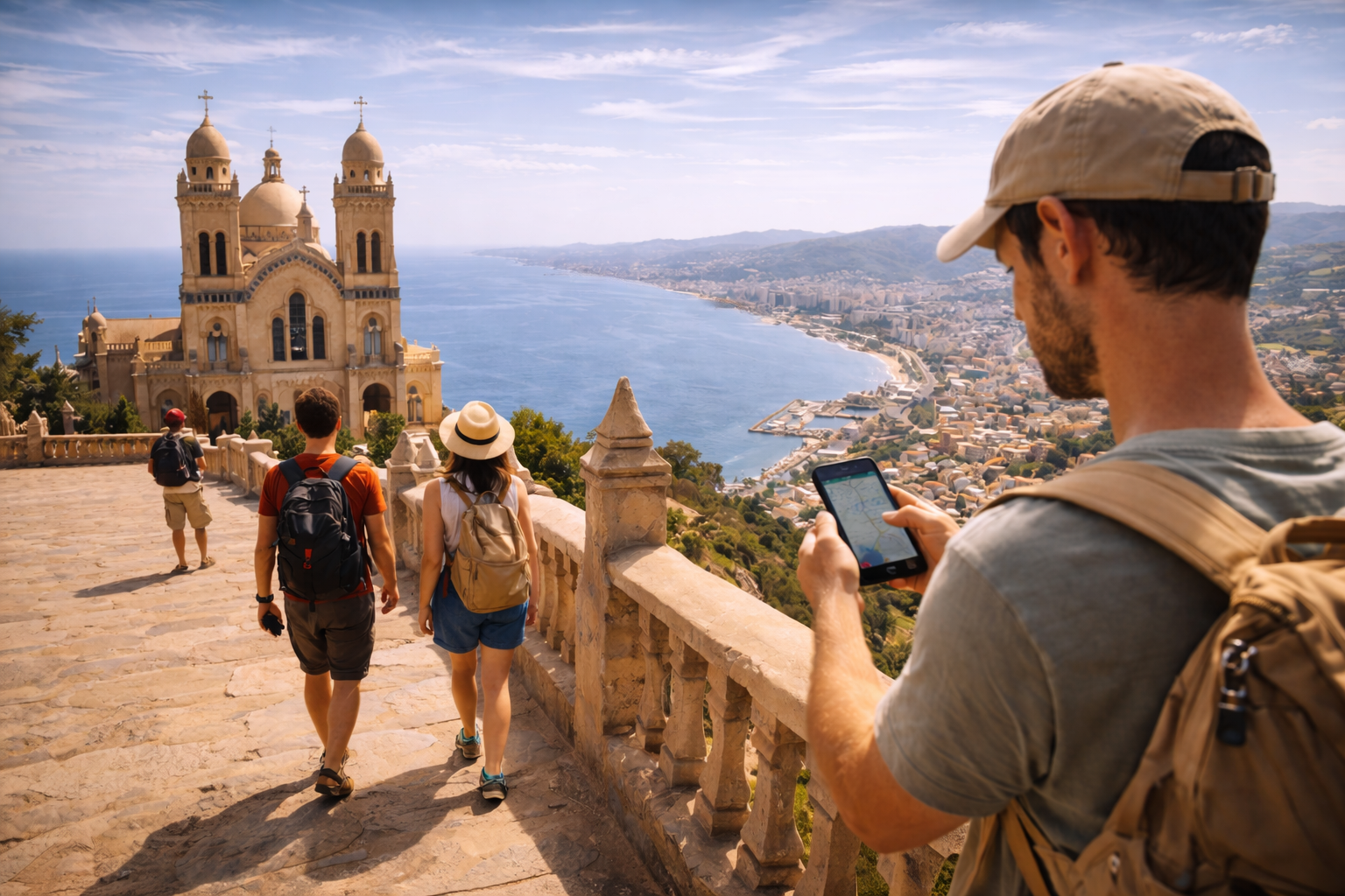 The Basilica of Saint Augustine in Annaba overlooking the sea