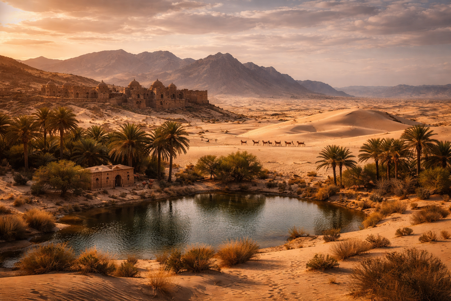 Paisajes de la región de Al-Qadisiyyah con naturaleza desértica y espacios abiertos