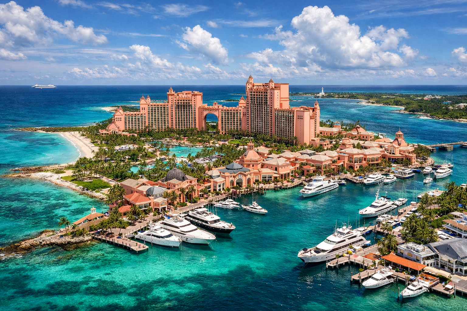 Il resort Atlantis a Paradise Island alle Bahamas.