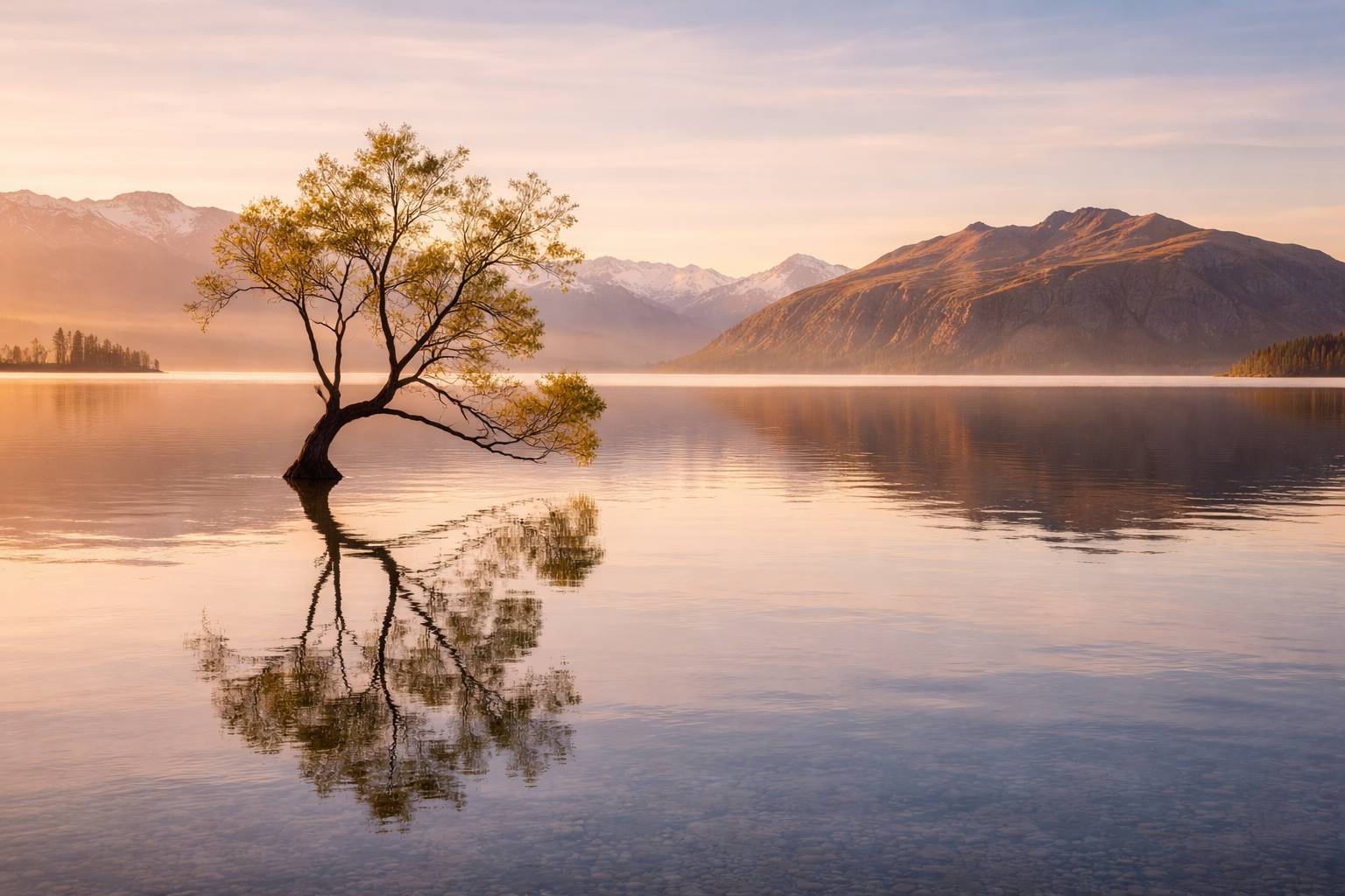 Vientuļais koks Vānakas ezerā