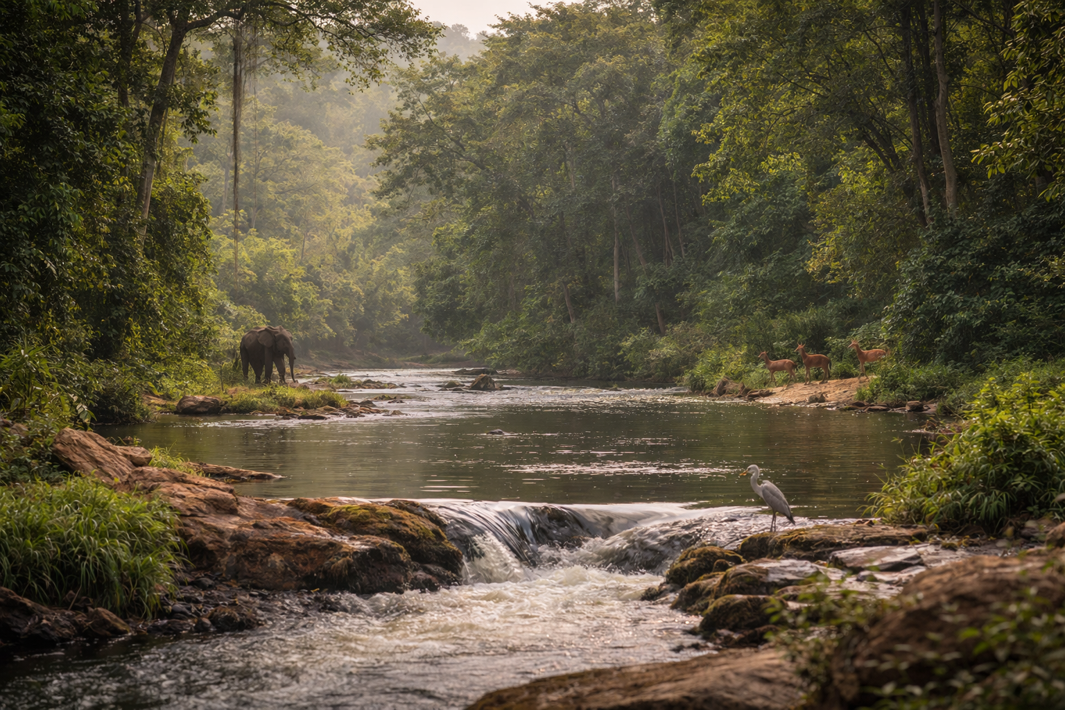 שמורת סנה-אורה עם טבע ירוק ונהר