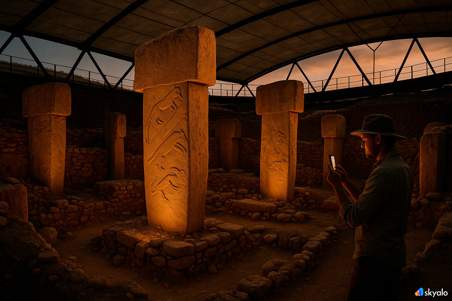 Археолог на раскопках мегалитов Гёбекли-тепе.