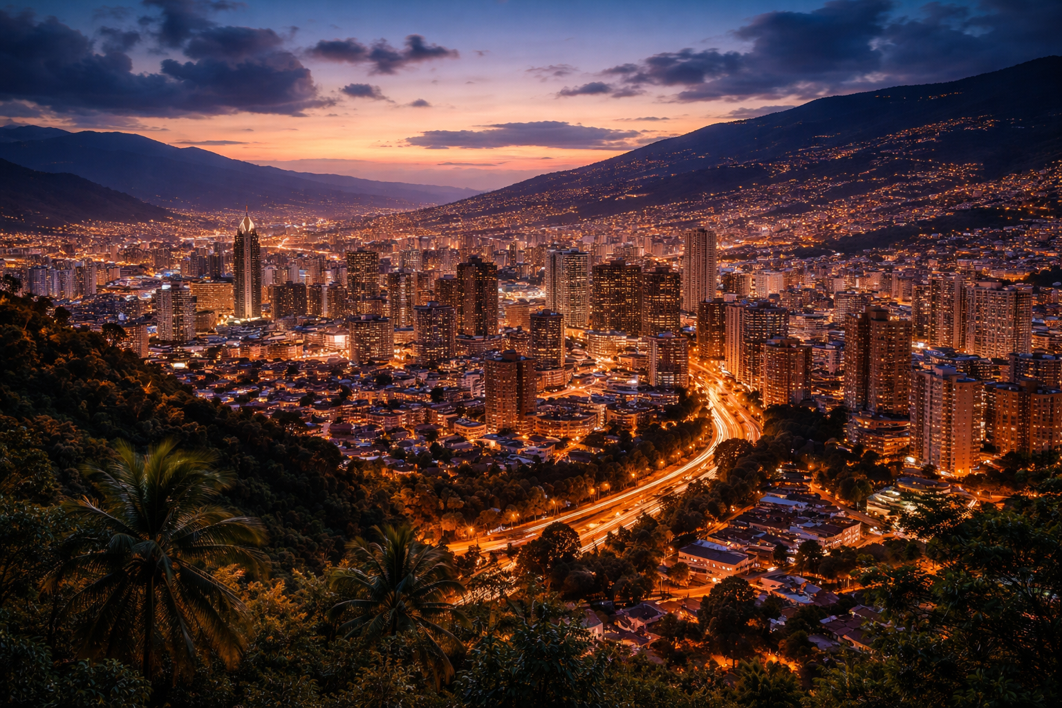 Panorama grada Medellina među planinama