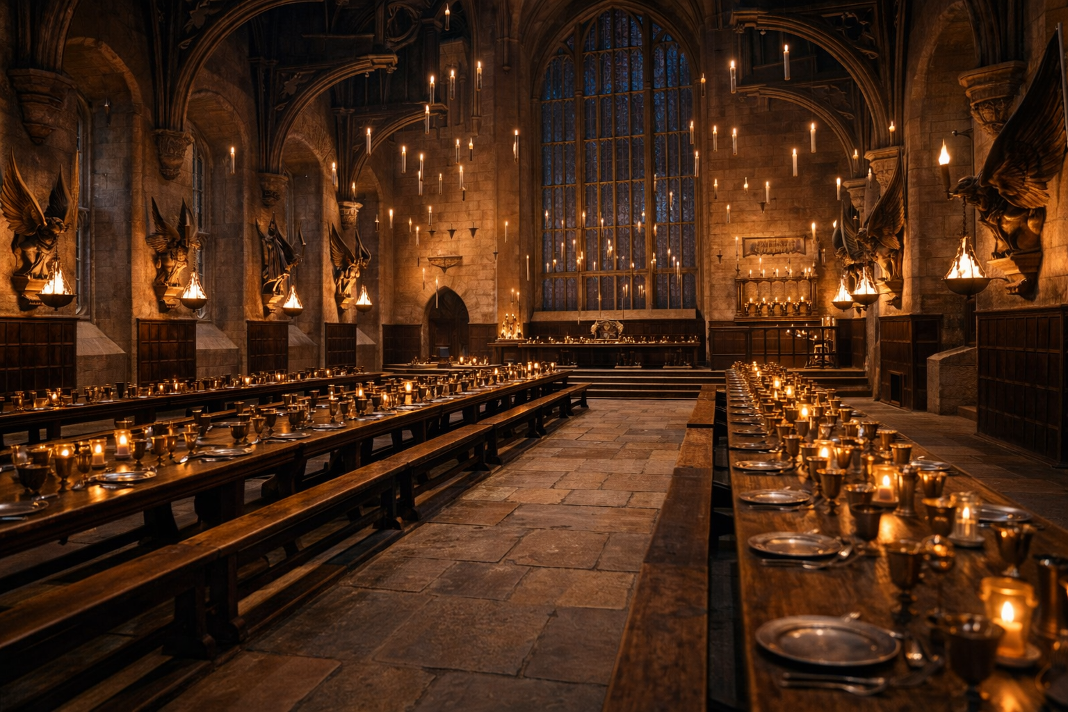 The Hogwarts Great Hall at the Warner Bros. Studio in London