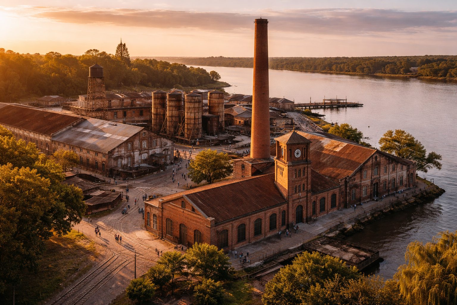 フライ・ベントスの産業建築、歴史、建築物、川